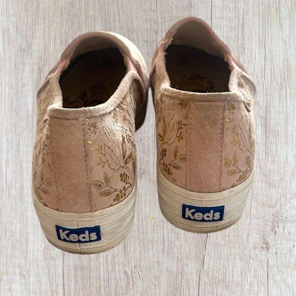 8.5 Keds X Rifle Paper Slip on Platform Sneakers - Picture 2 of 4